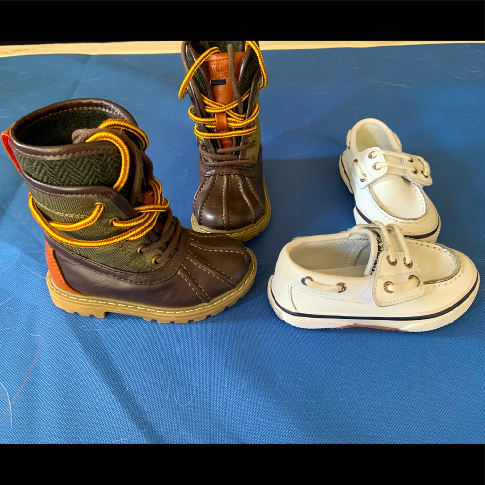 Toddler size 6 Duck Boots and Sperrys